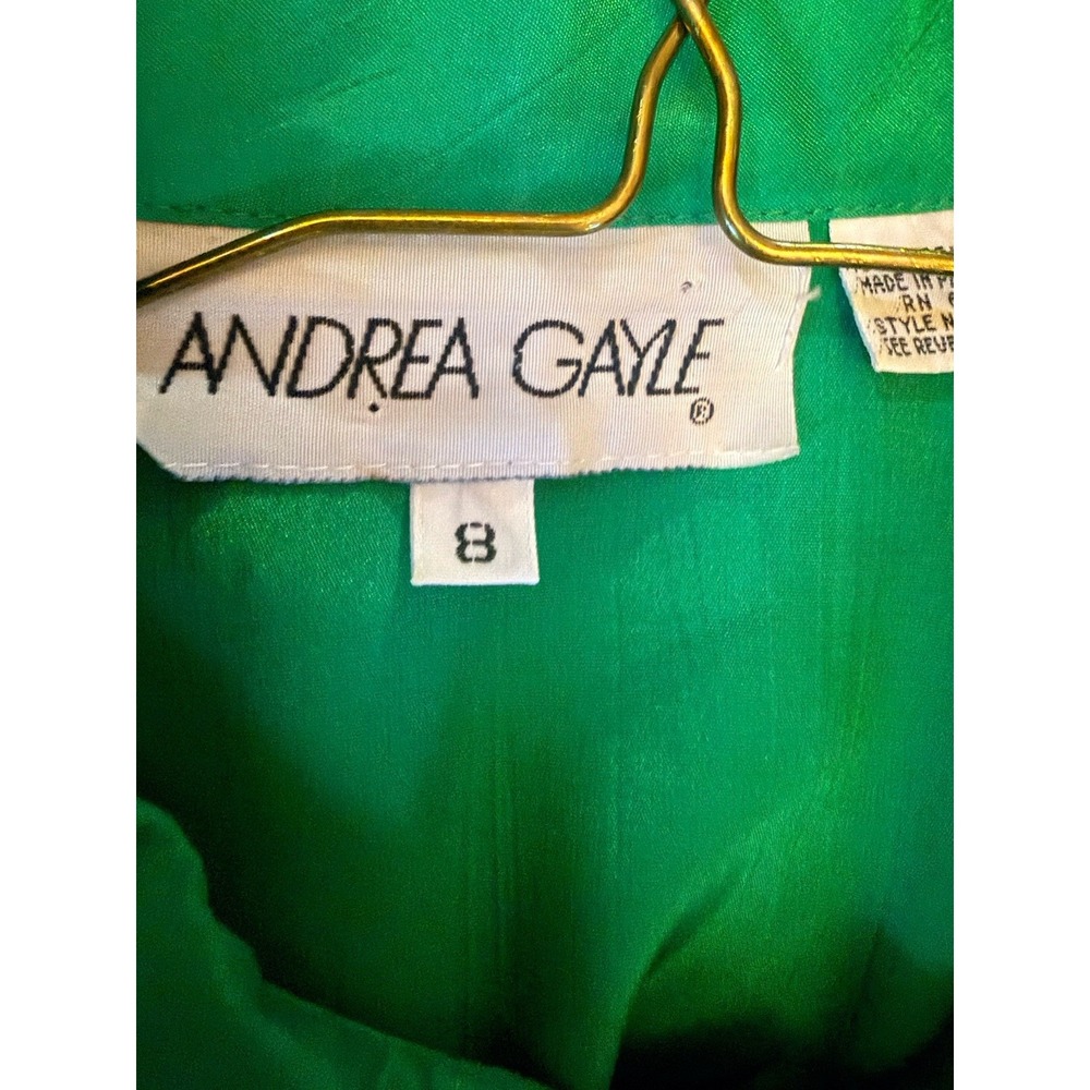 Vtg Andrea Gayle Green 2pc Skirt Set - Picture 2 of 2